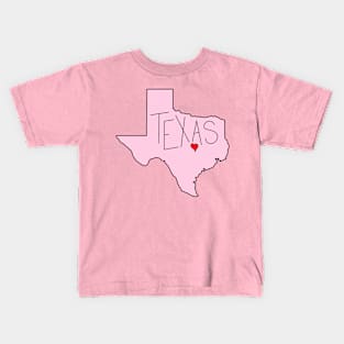 Pink Texas Austin Kids T-Shirt